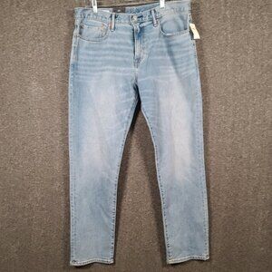 NWT Gap Men's Jeans 365 Temp Straight Leg Slim Blue Jeans Size 34X32